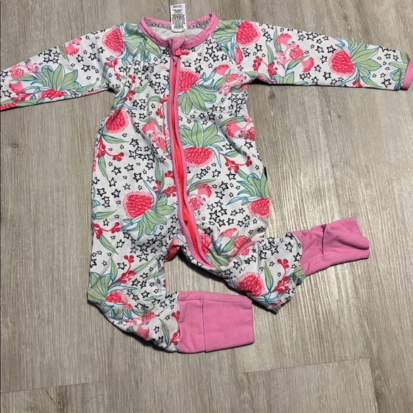 Floral Baby Onesie with Pink Accents - Picture 1 of 1